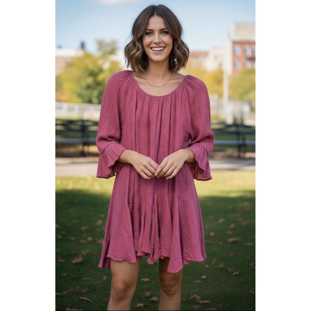 Angel Heart XL Boutique Tunic/ Dress It Girl Oversized Loose Fitting Ruffle Boho